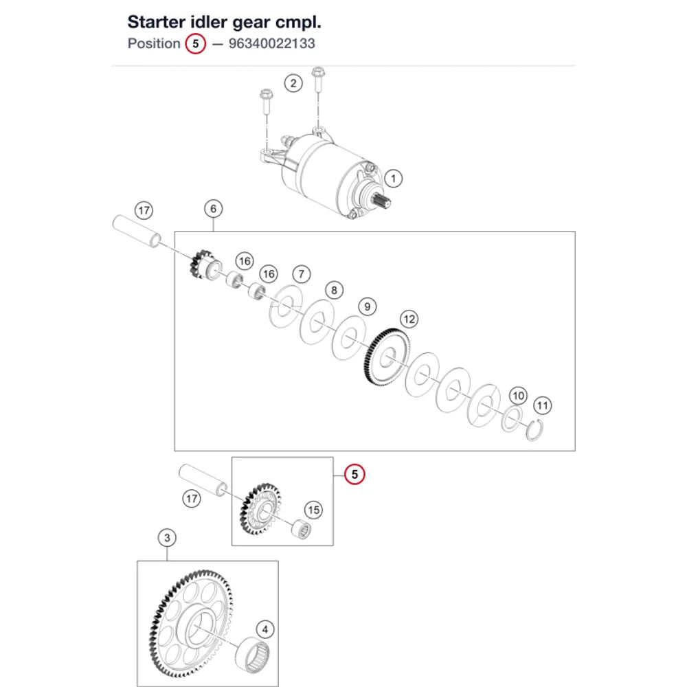 Starter idler gear cmpl.