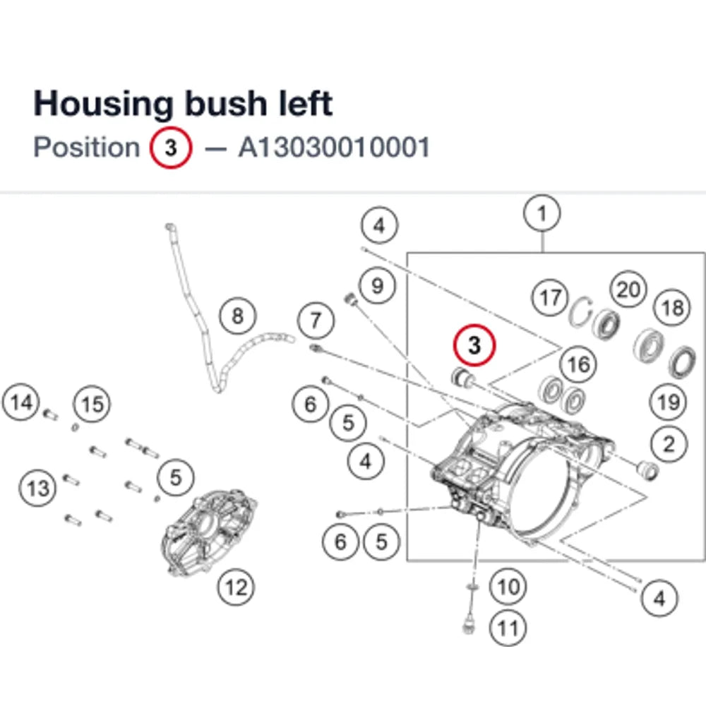 Housing bush left