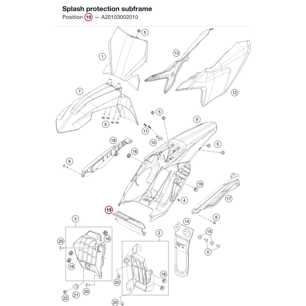 Splash protection subframe