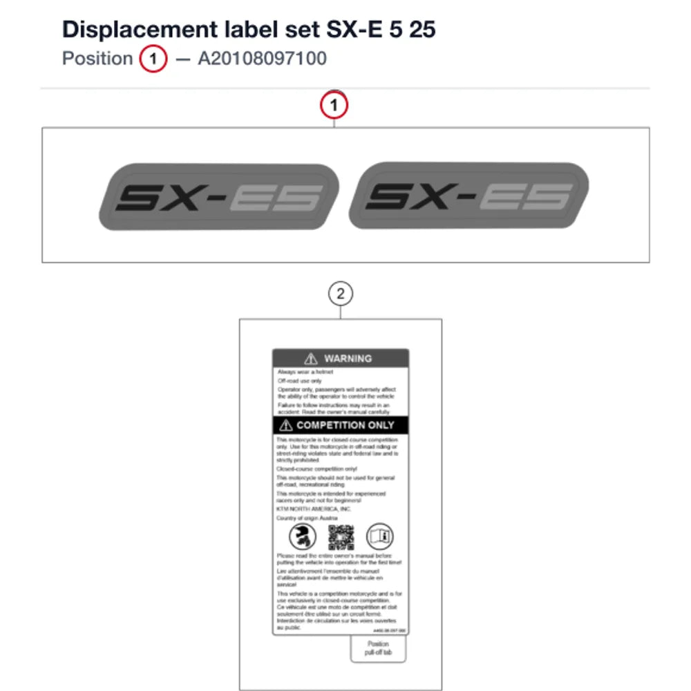 Displacement label set SX-E 5 25