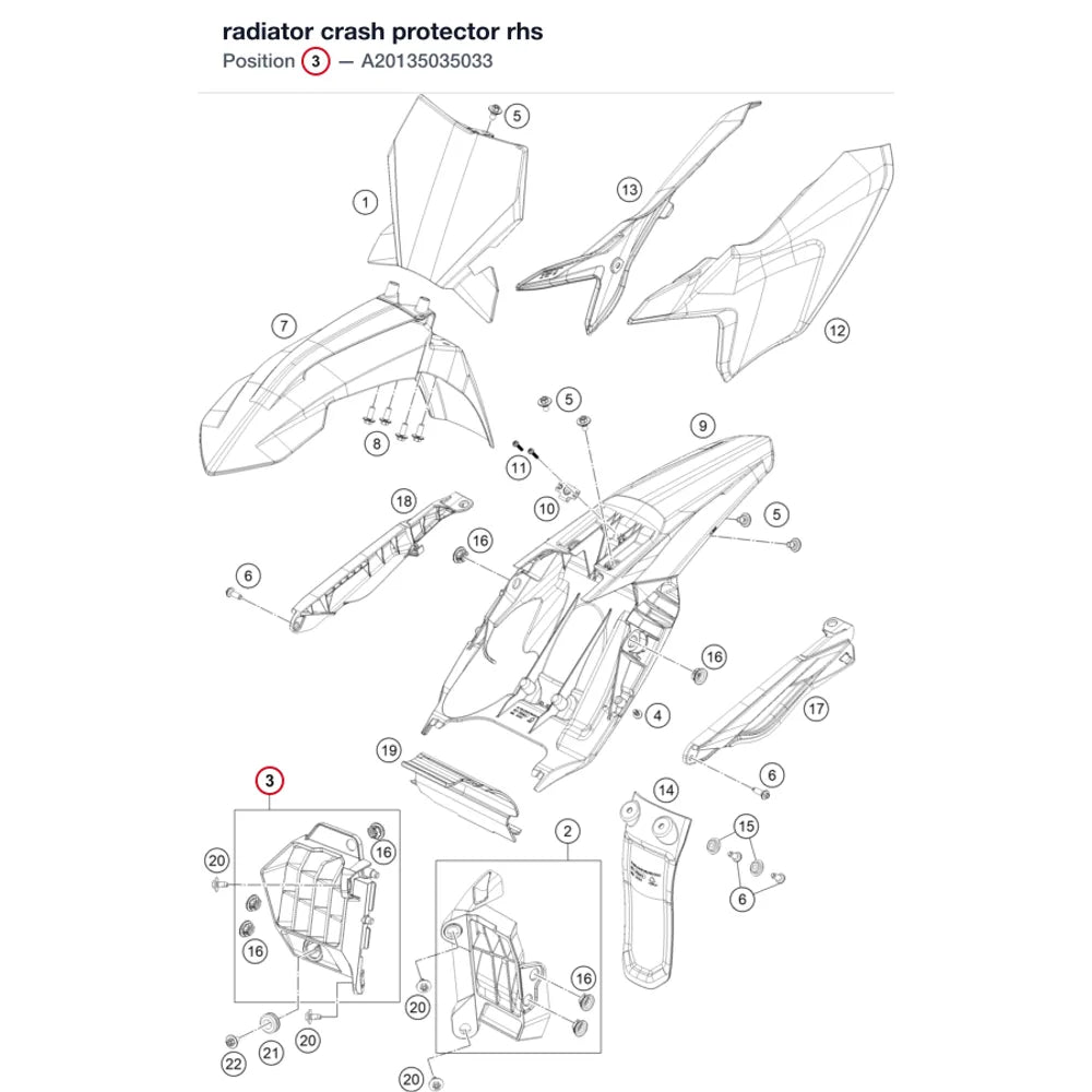 radiator crash protector rhs