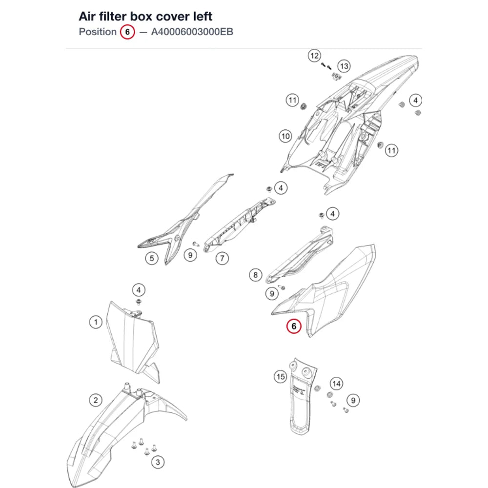 Air filter box cover left