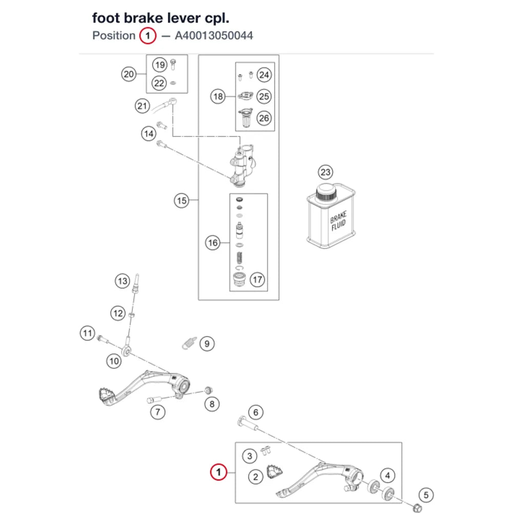 foot brake lever cpl.
