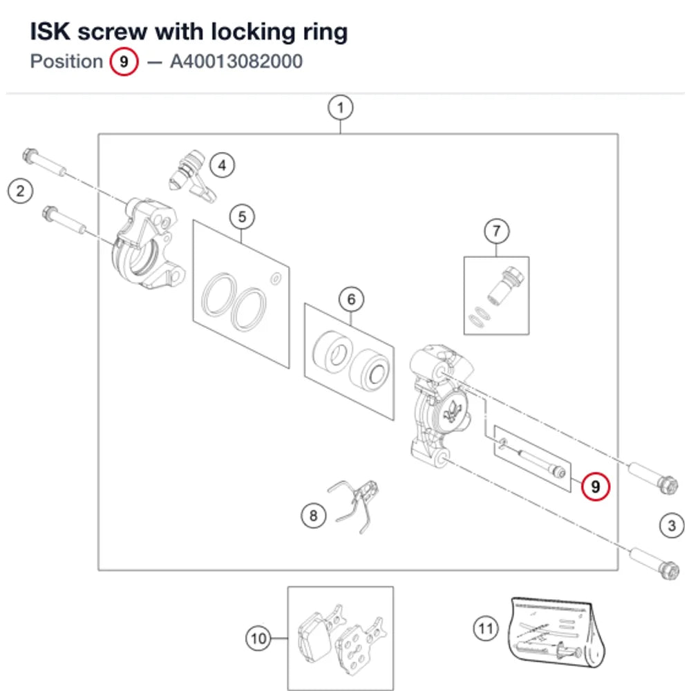 ISK screw with locking ring