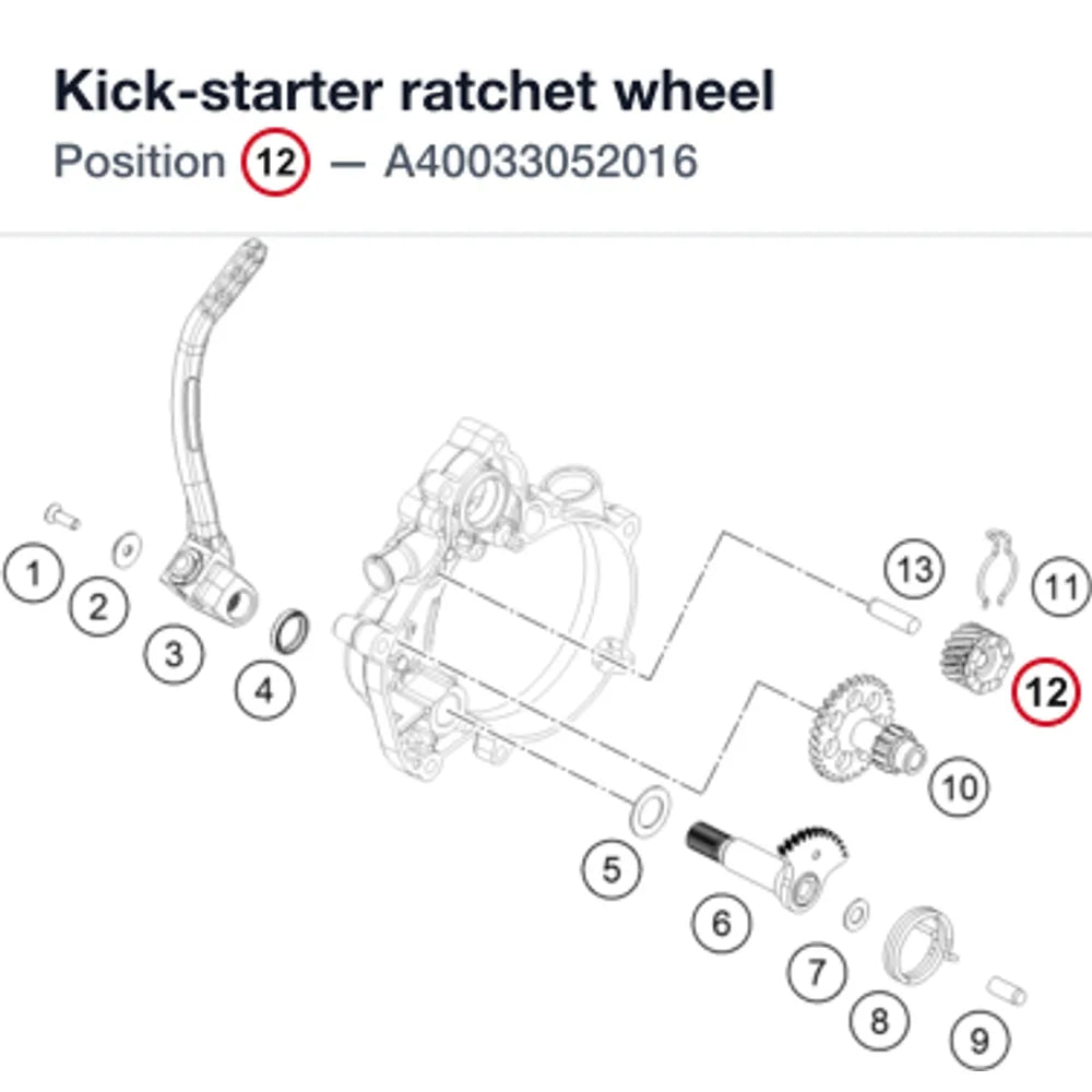 Kick-starter ratchet wheel