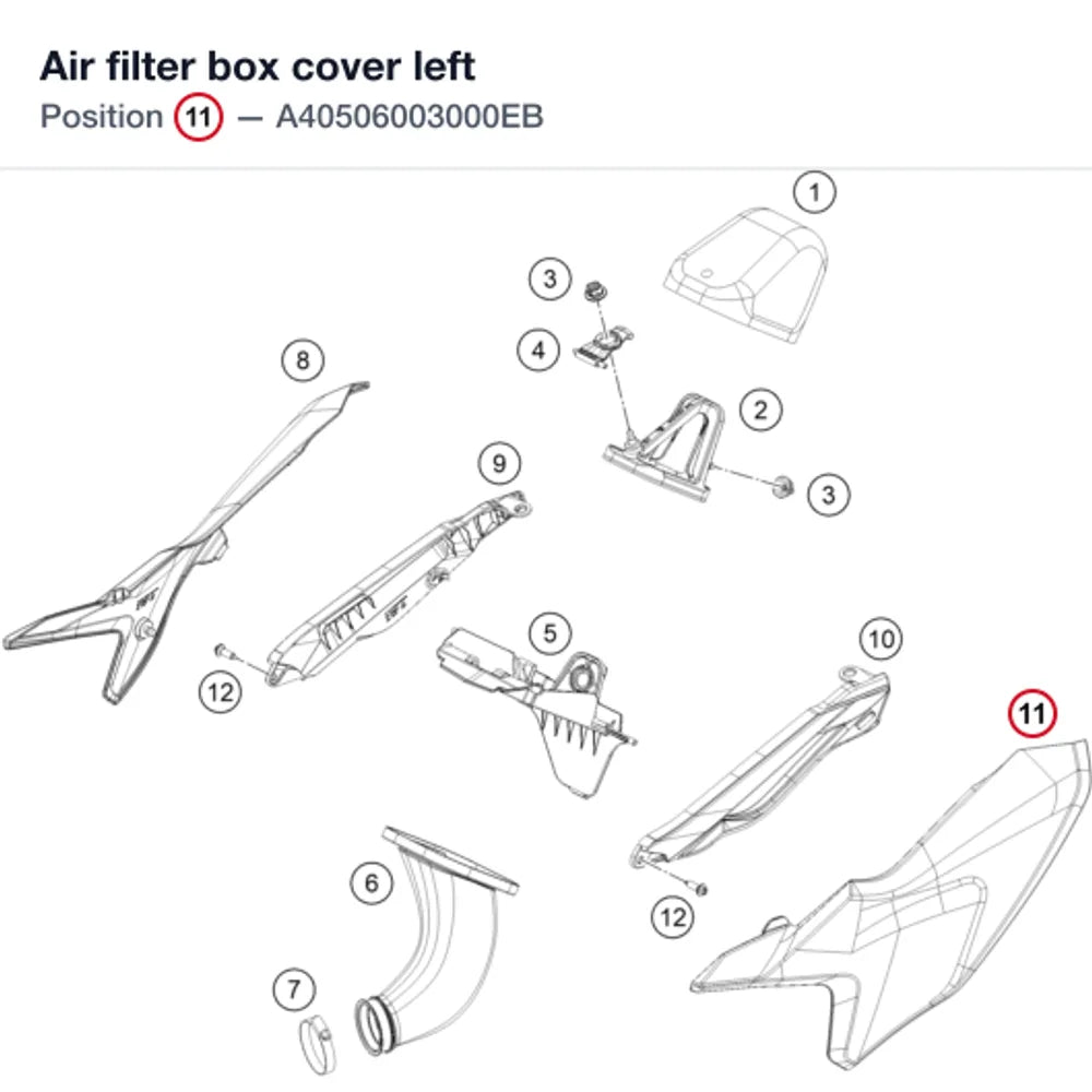 Air filter box cover left