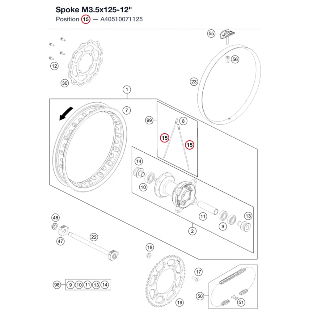 Spoke M3.5x125-12"