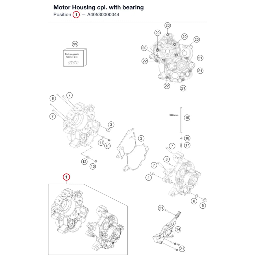 Motor Housing cpl. with bearing