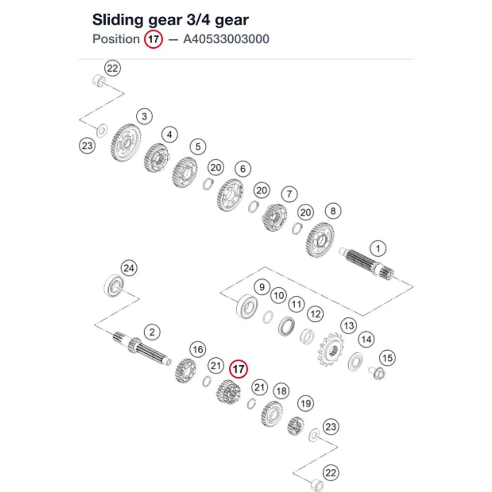 Sliding gear 3/4 gear