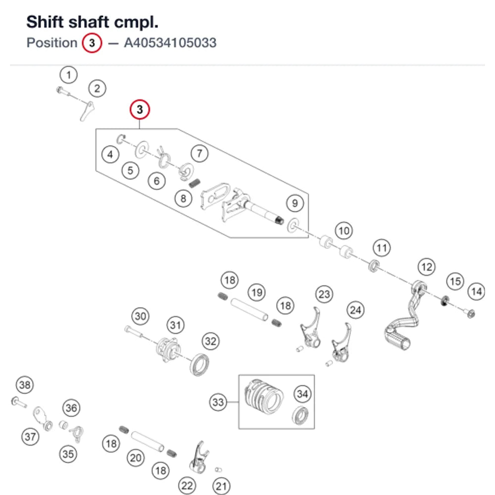 Shift shaft cmpl.