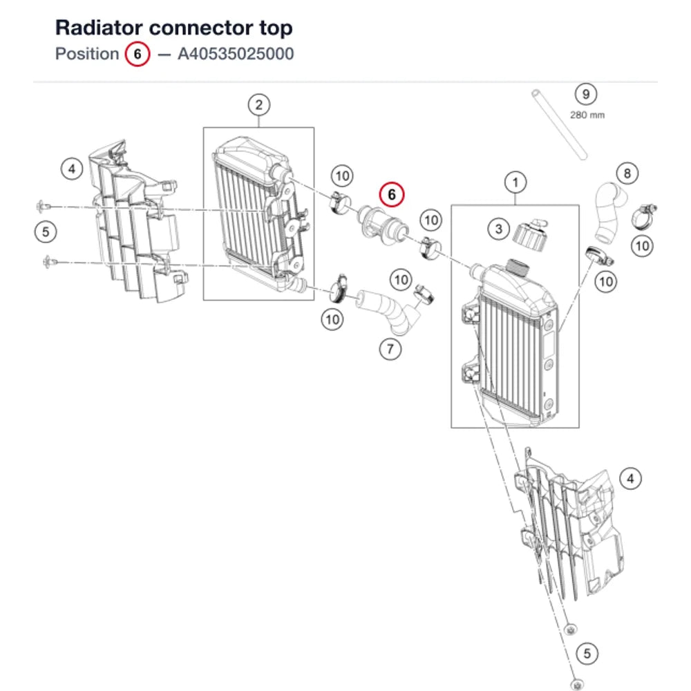 Radiator connector top