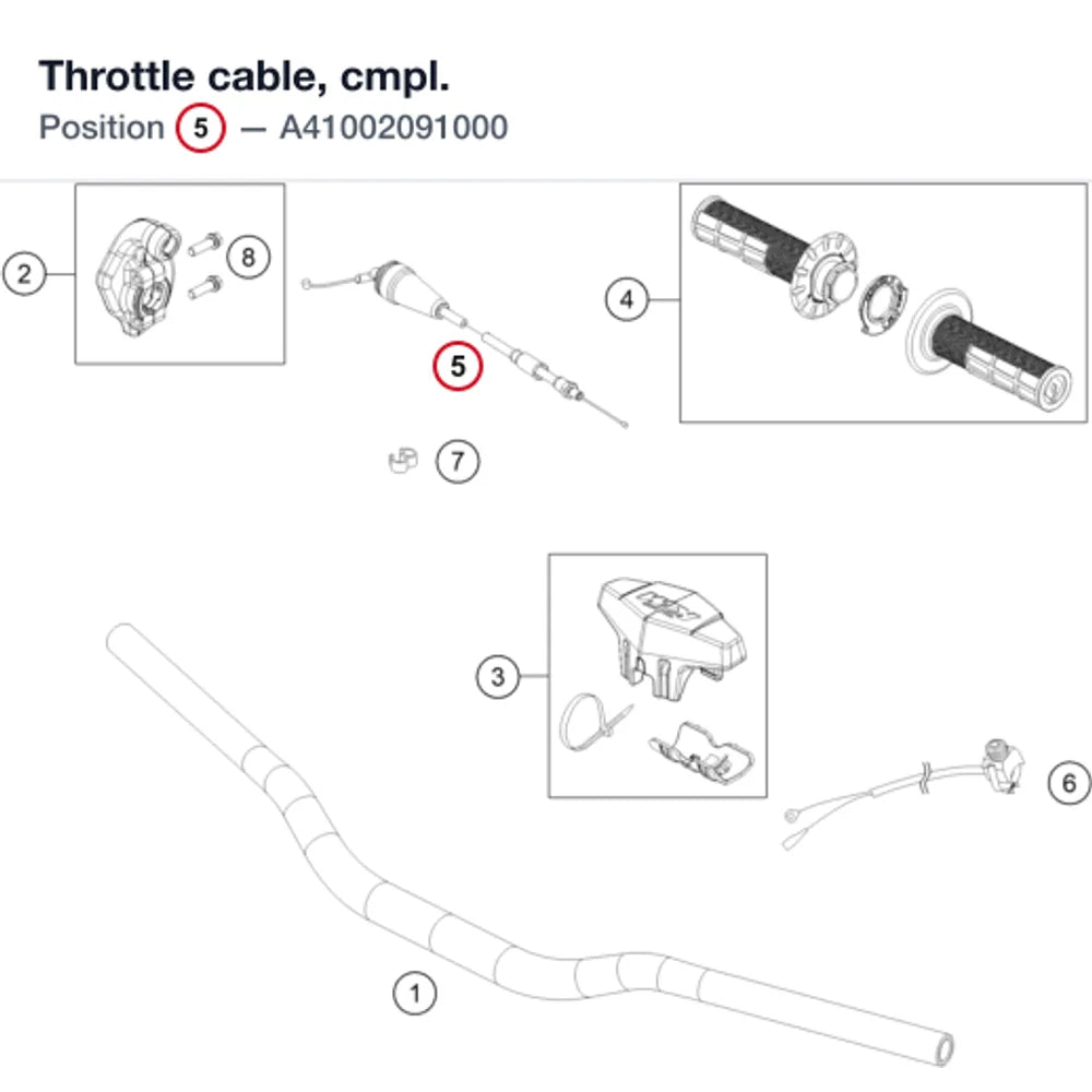 Throttle cable, cmpl.