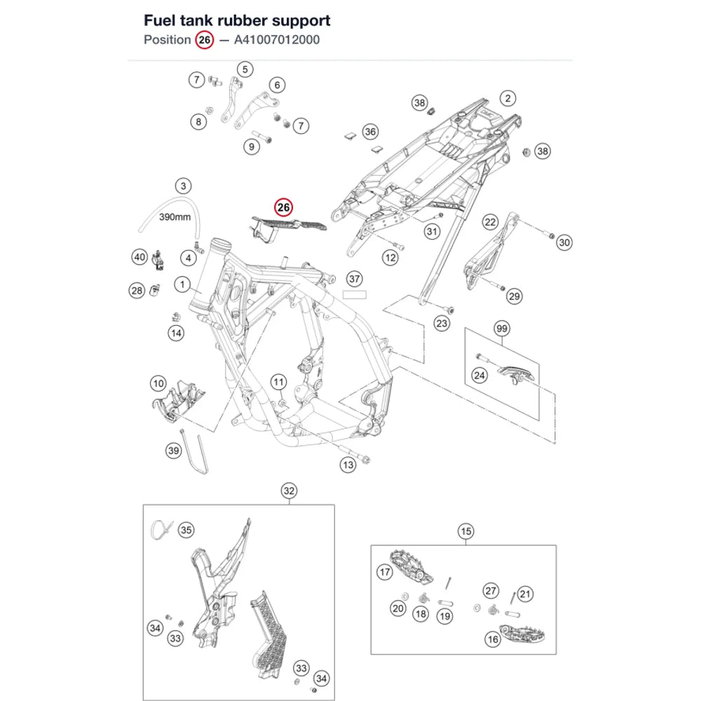 Fuel tank rubber support