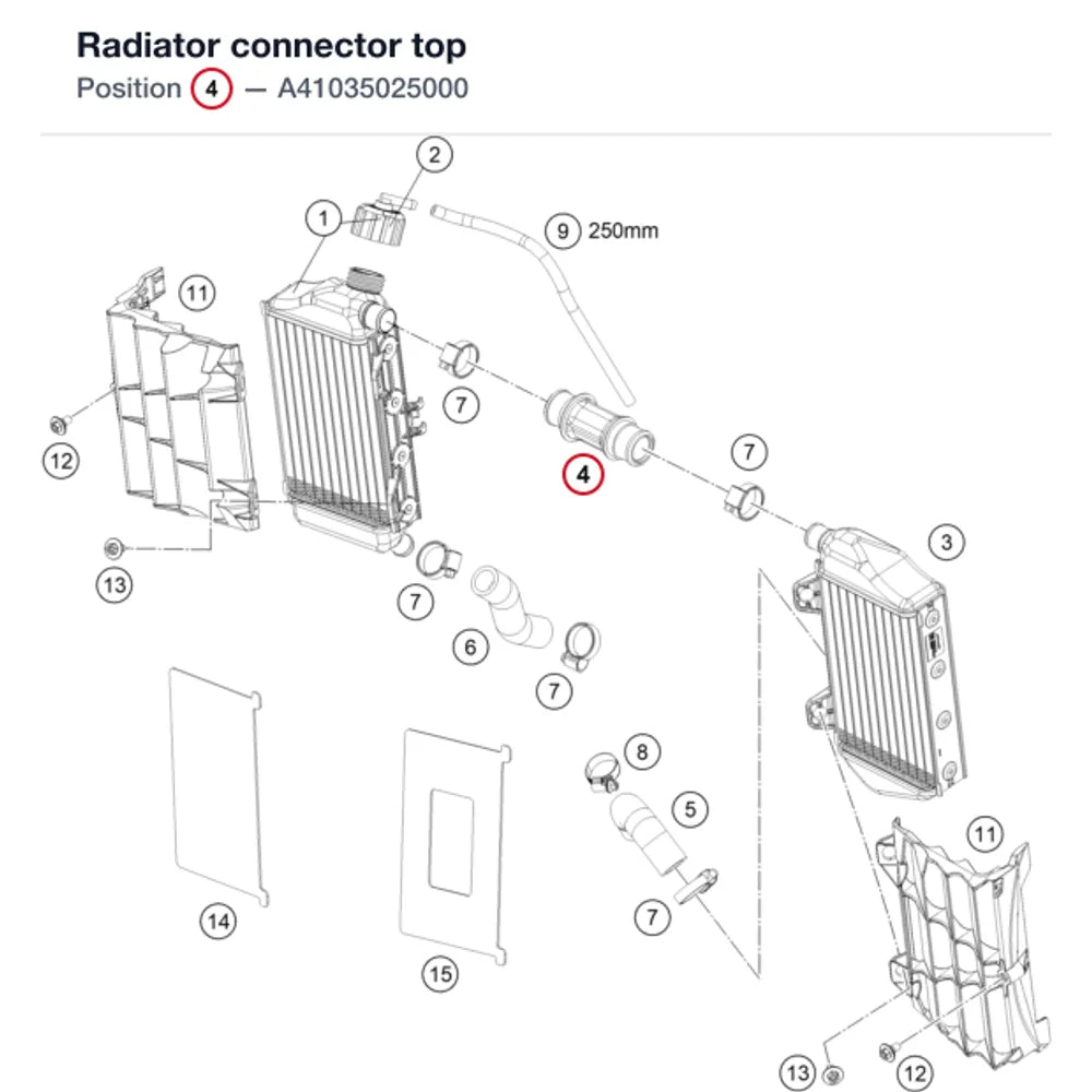 Radiator connector top