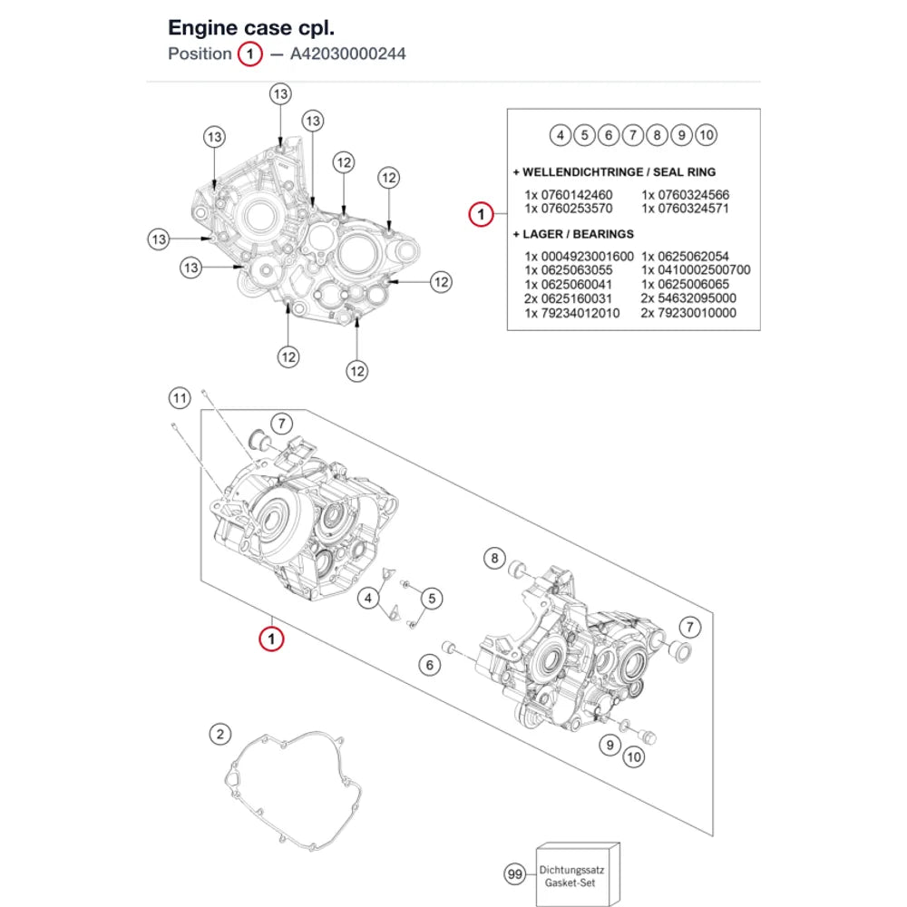 Engine case cpl.