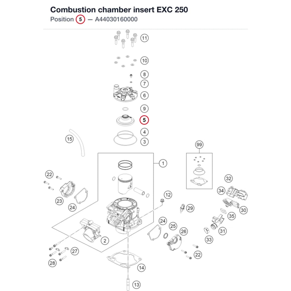 Combustion chamber insert EXC 250