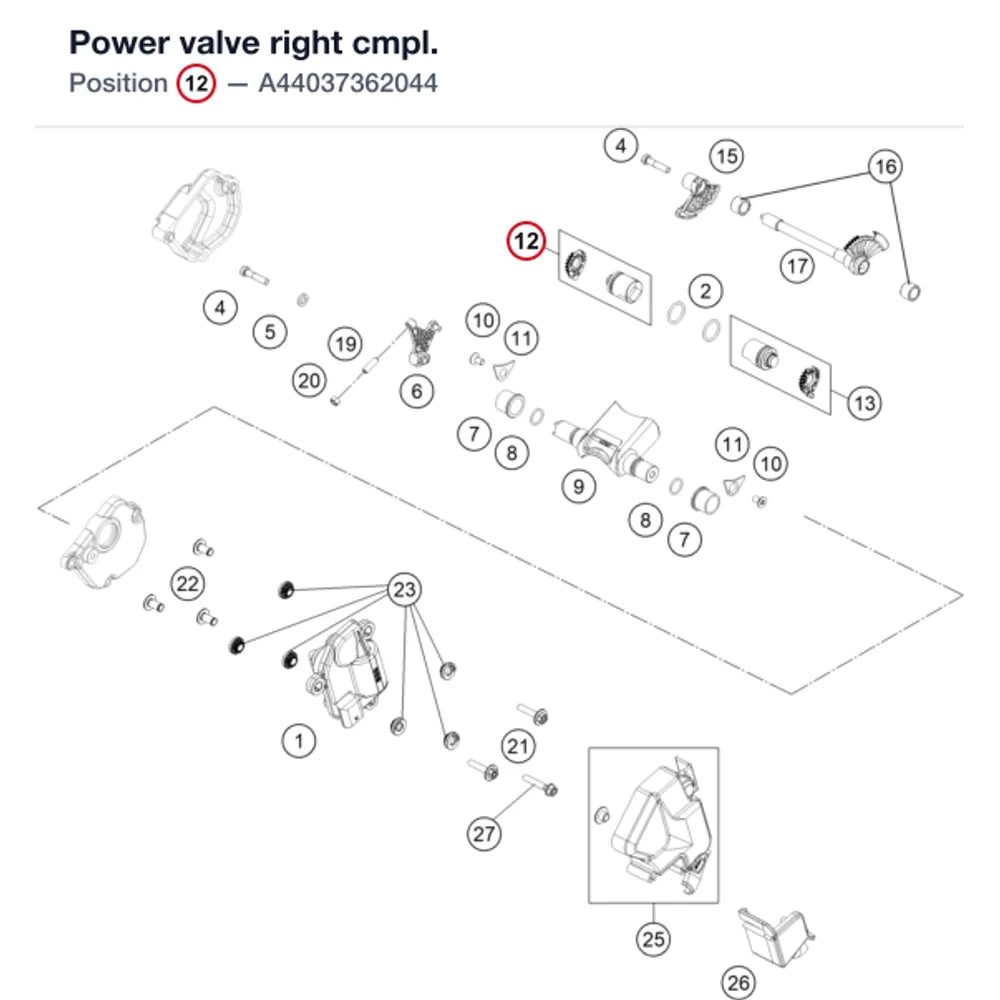Power valve right cmpl.