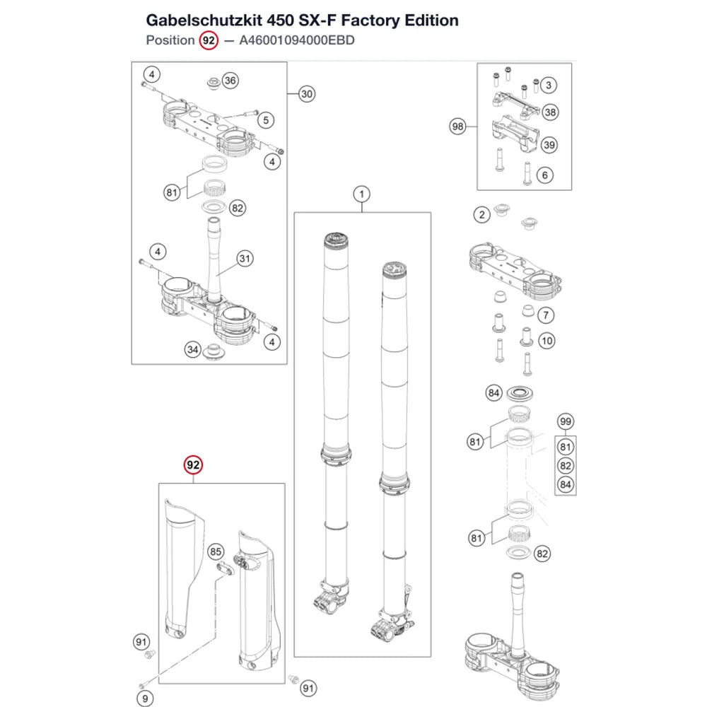 Gabelschutzkit 450 SX-F Factory Edition