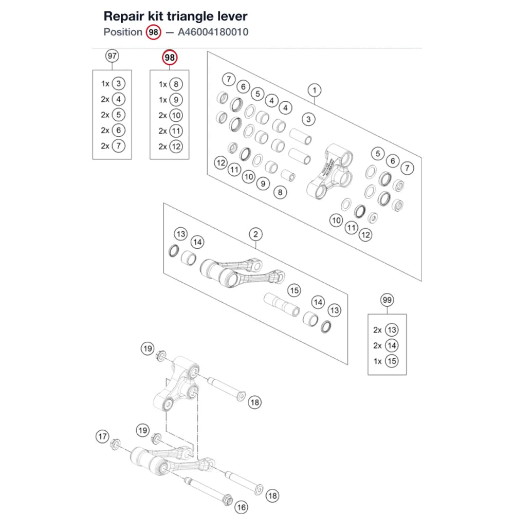 Repair kit triangle lever
