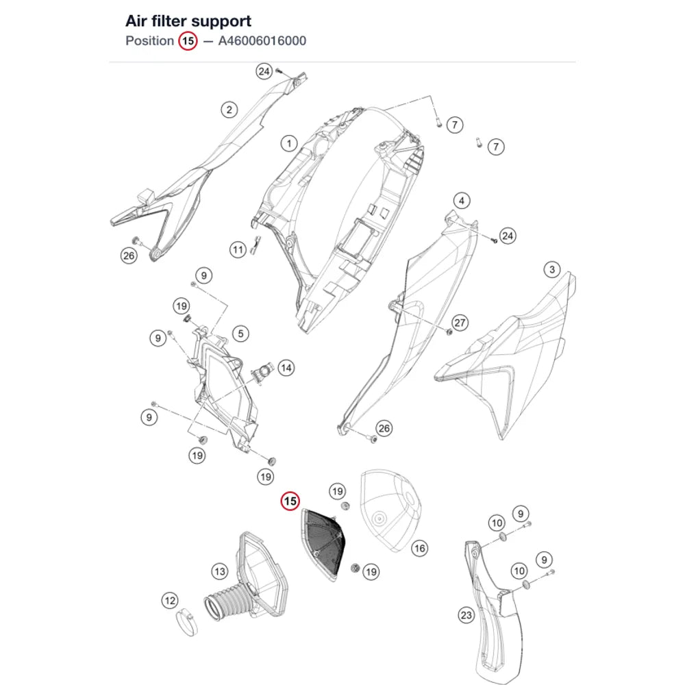 Air filter support