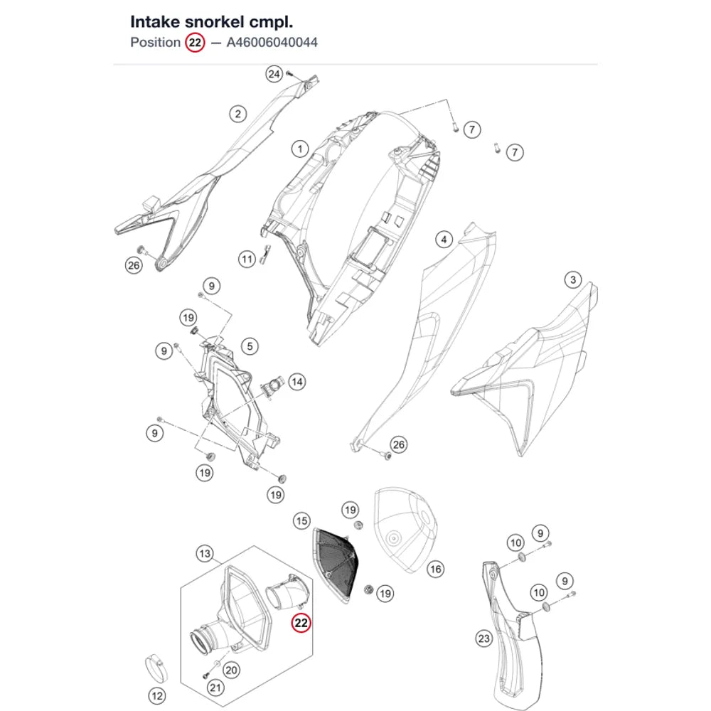 Intake snorkel cmpl.