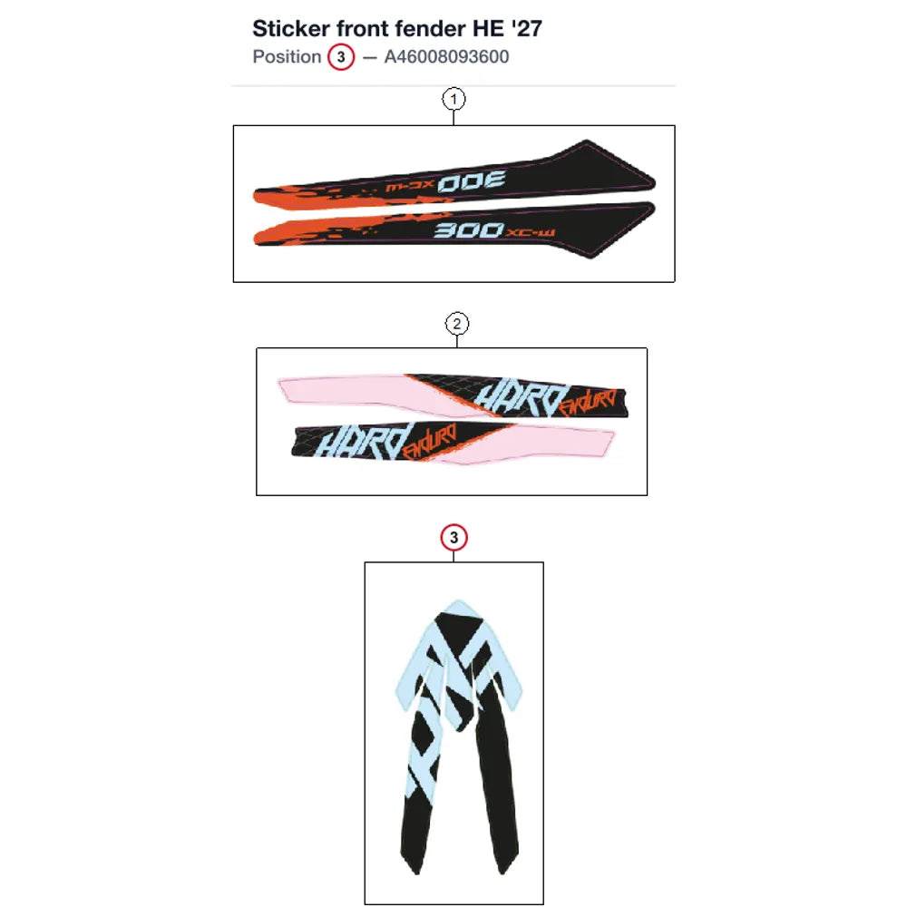 Sticker front fender HE '27
