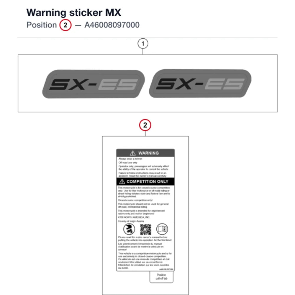 Warning sticker MX