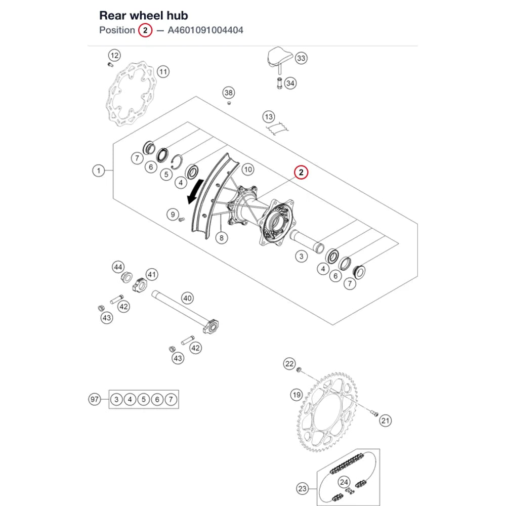 Rear wheel hub