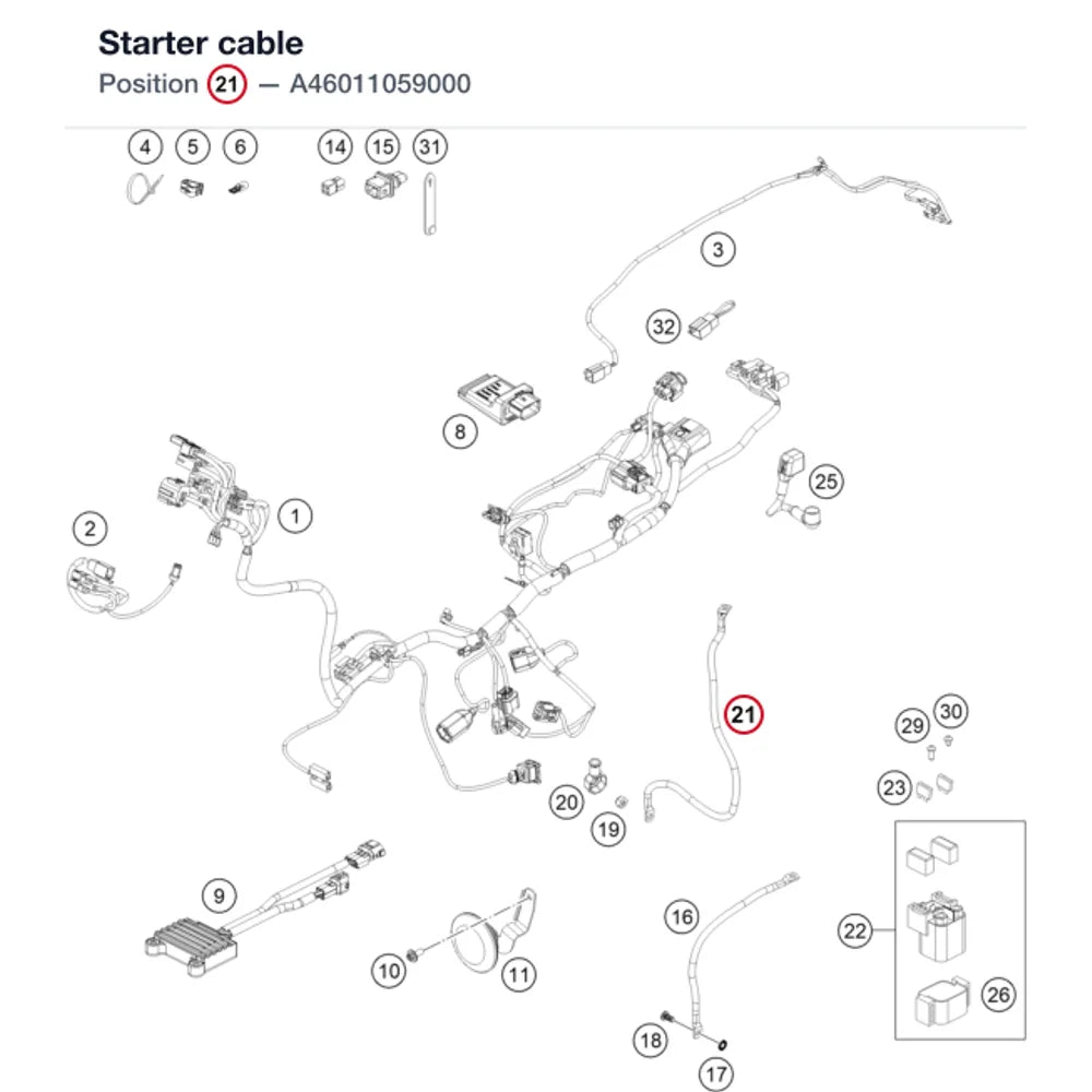Starter cable