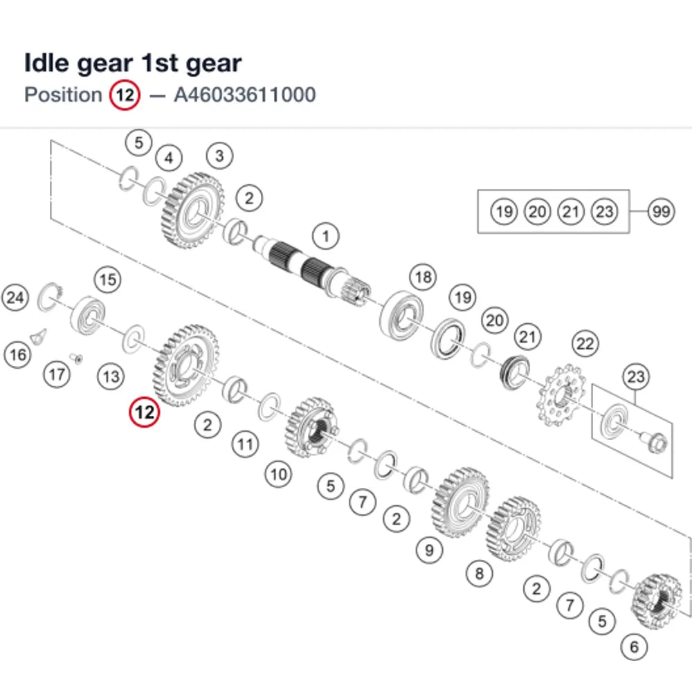 Idle gear 1st gear