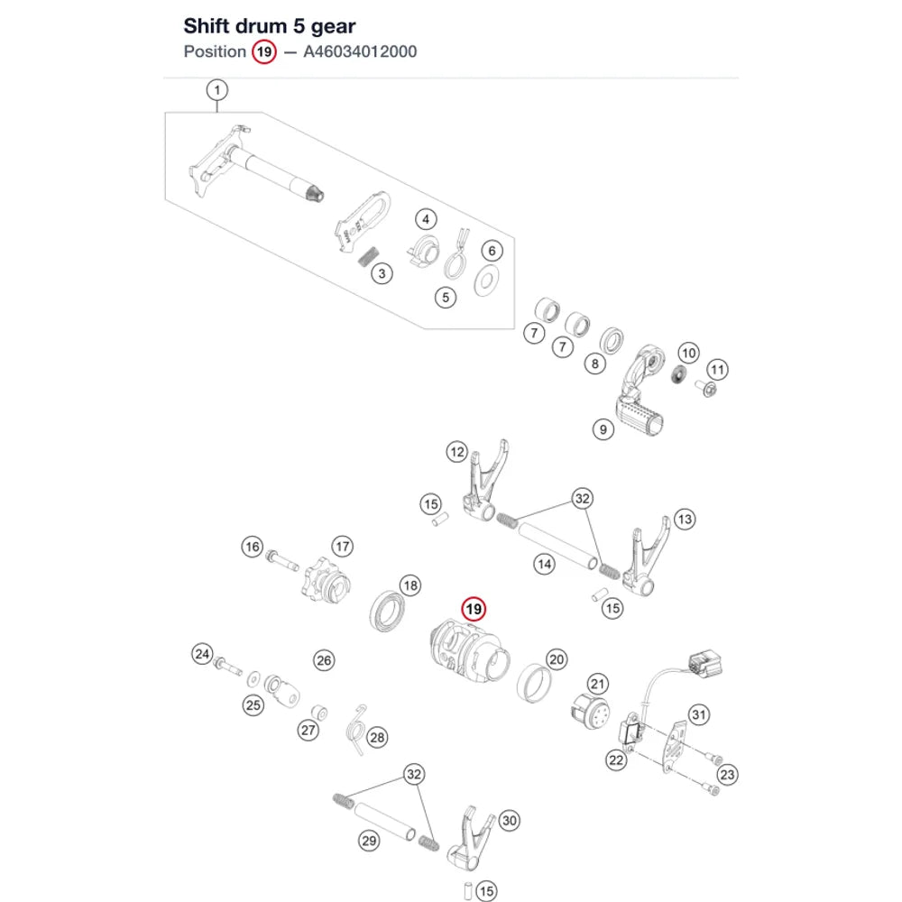 Shift drum 5 gear