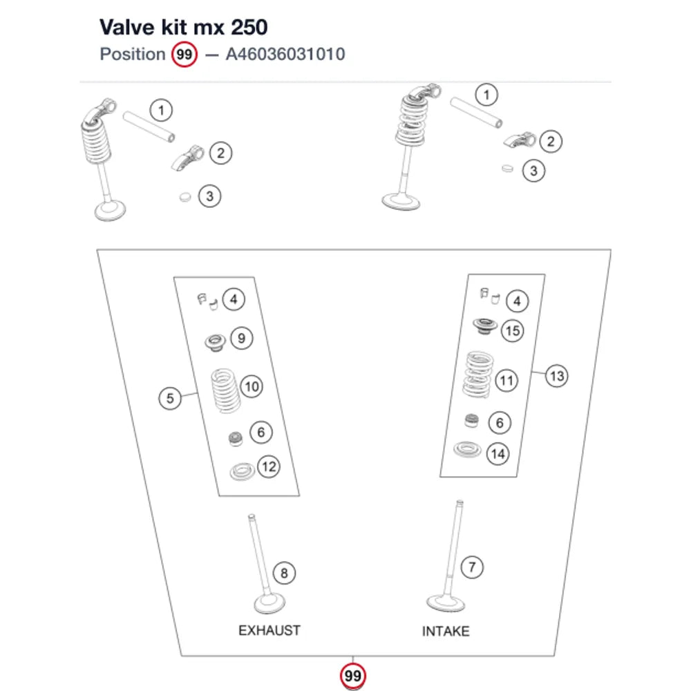 Valve kit mx 250