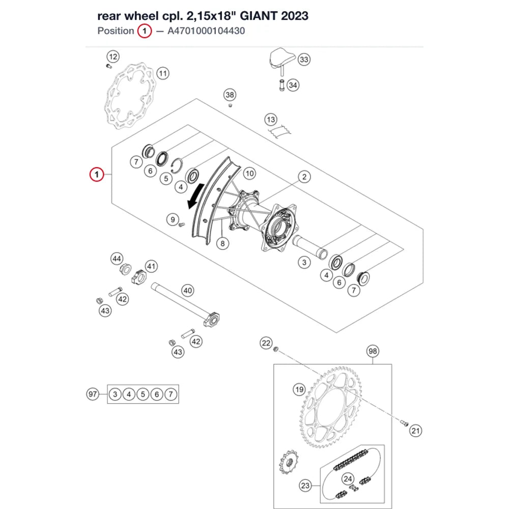rear wheel cpl. 2,15x18" GIANT 2023