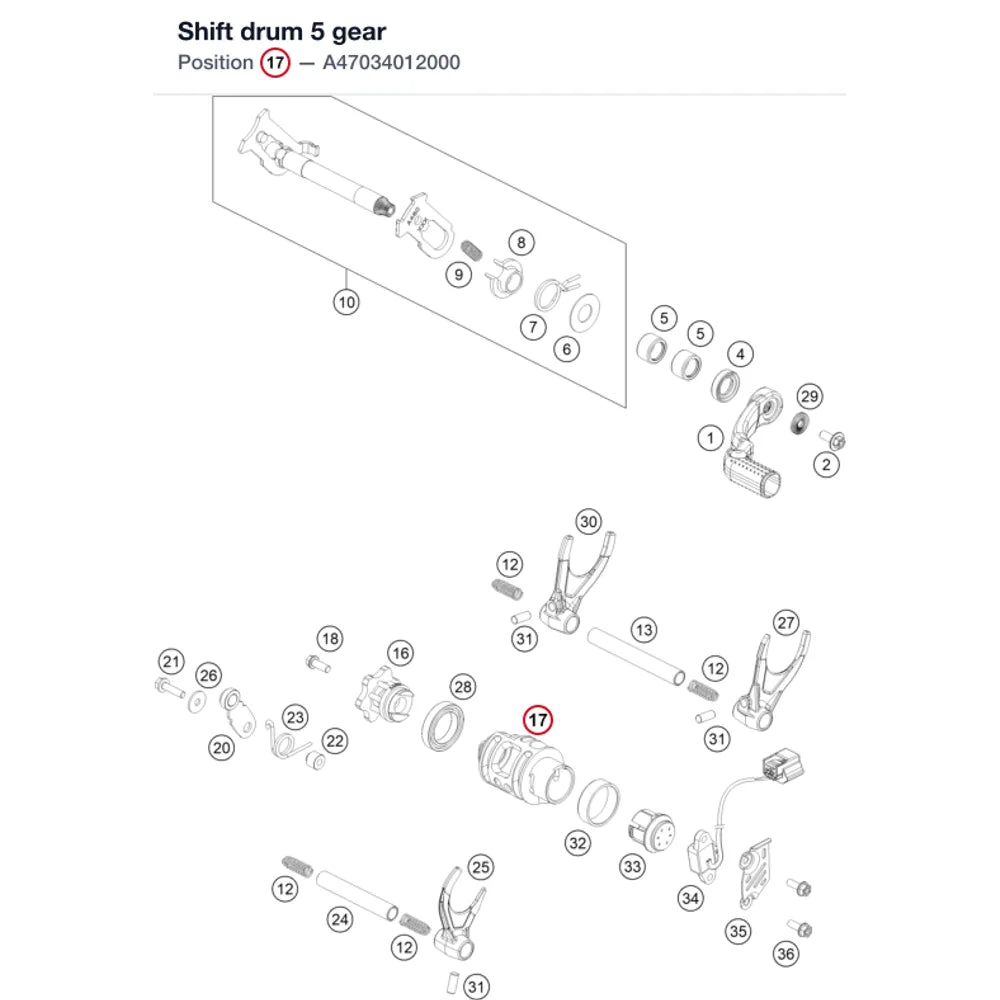 Shift drum 5 gear