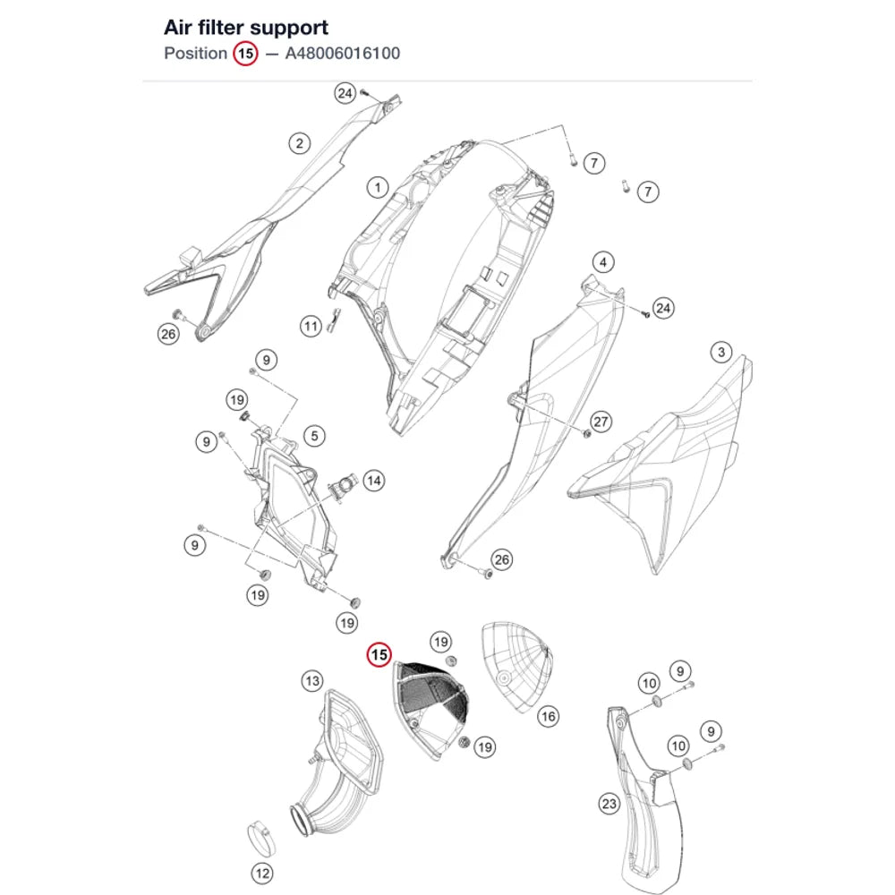 Air filter support