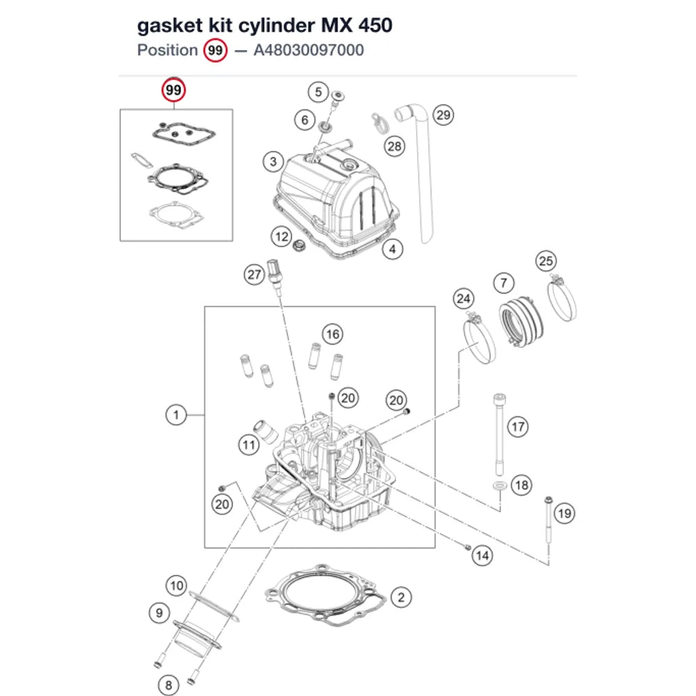 gasket kit cylinder MX 450