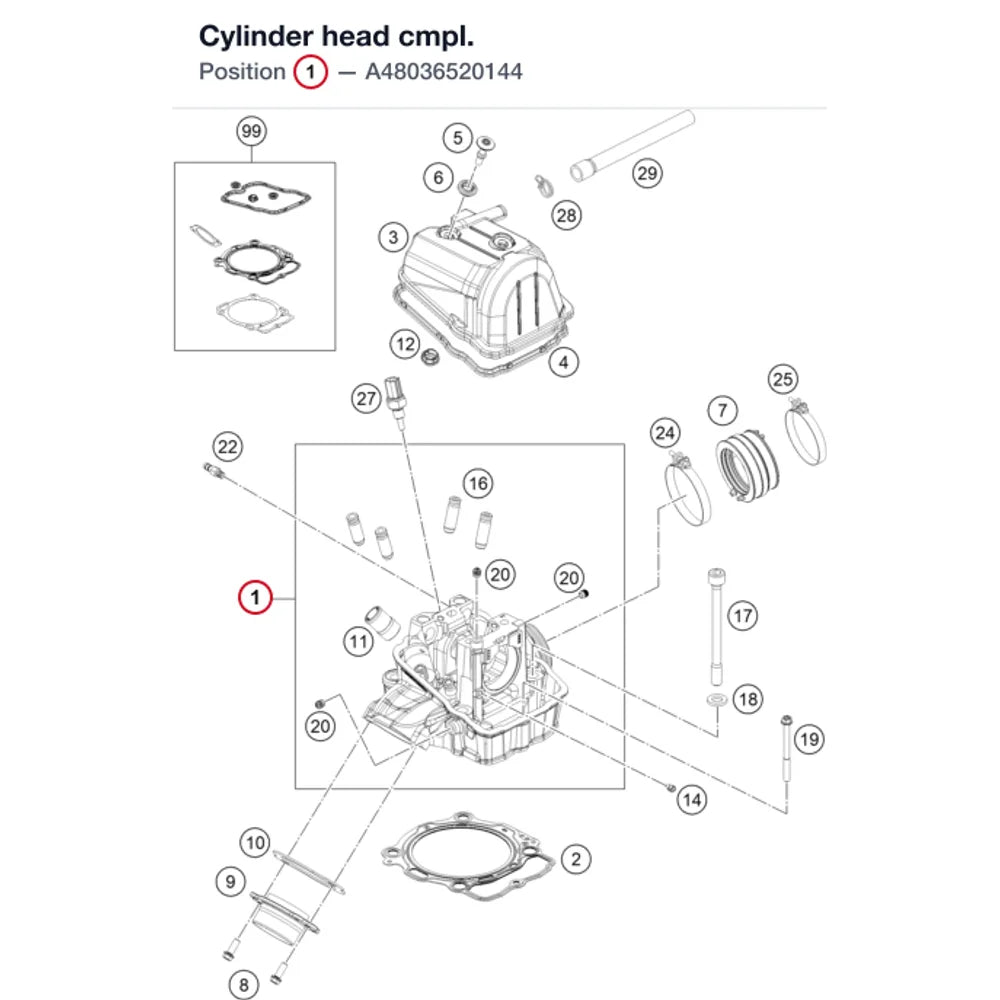 Cylinder head cmpl.