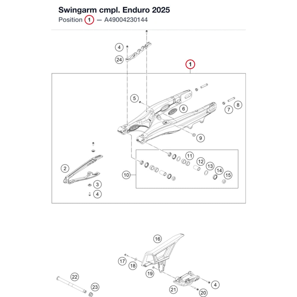 Swingarm cmpl. Enduro 2025