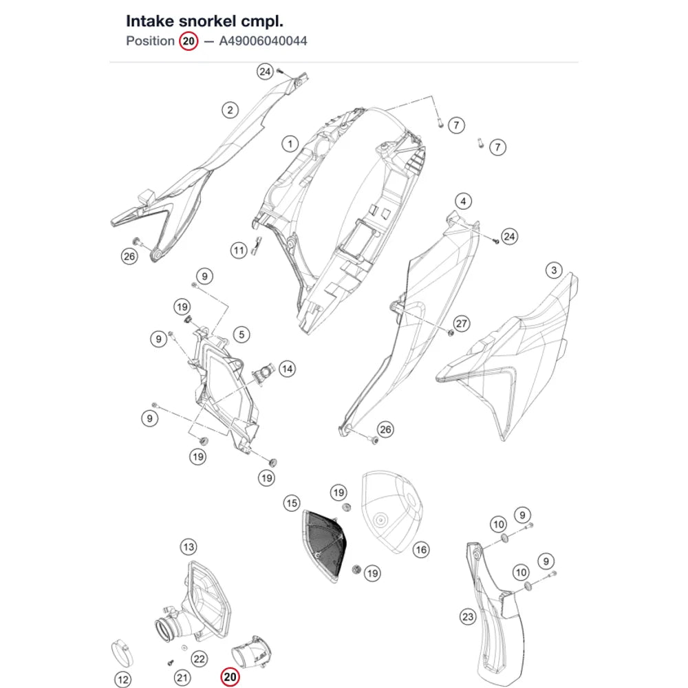 Intake snorkel cmpl.