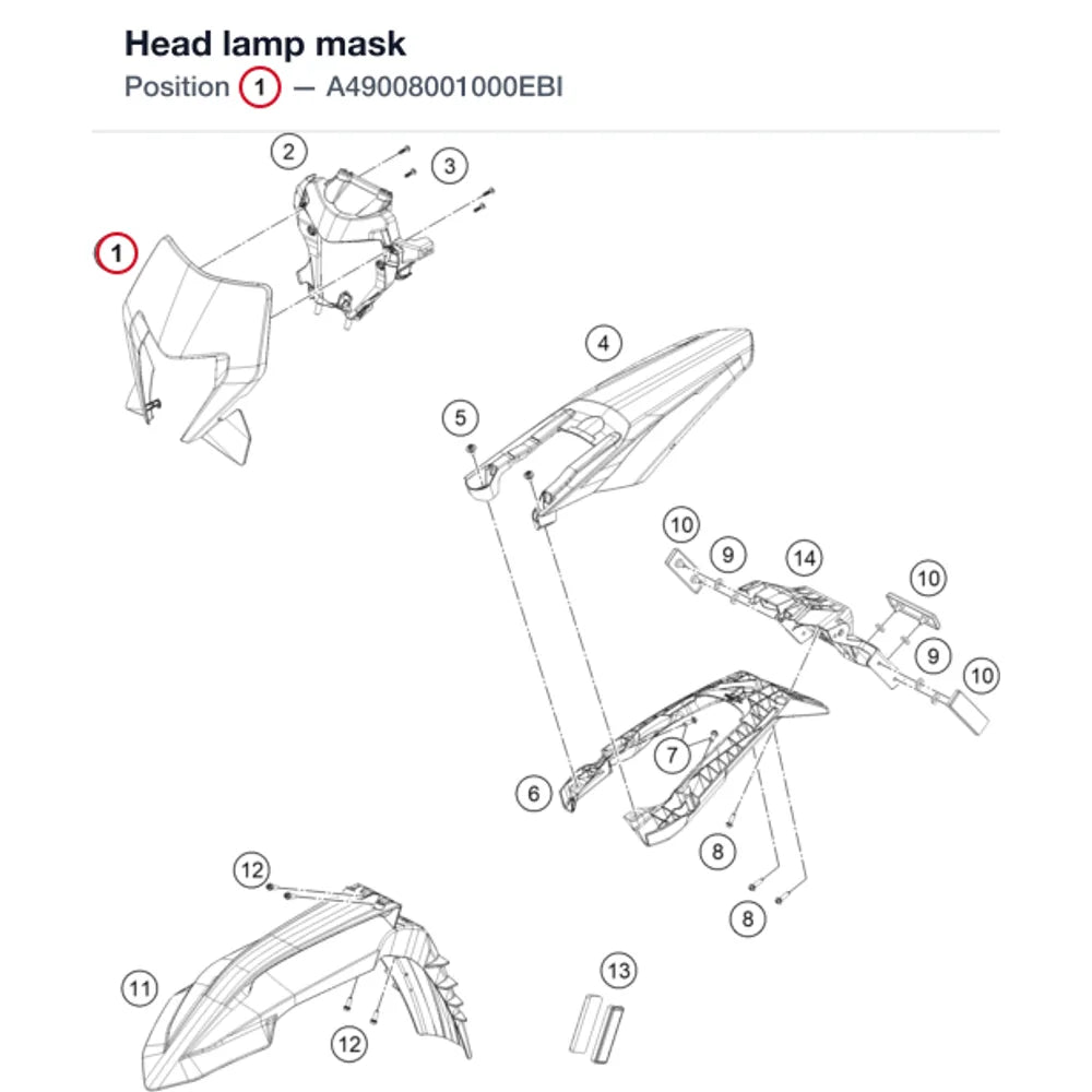 Head lamp mask