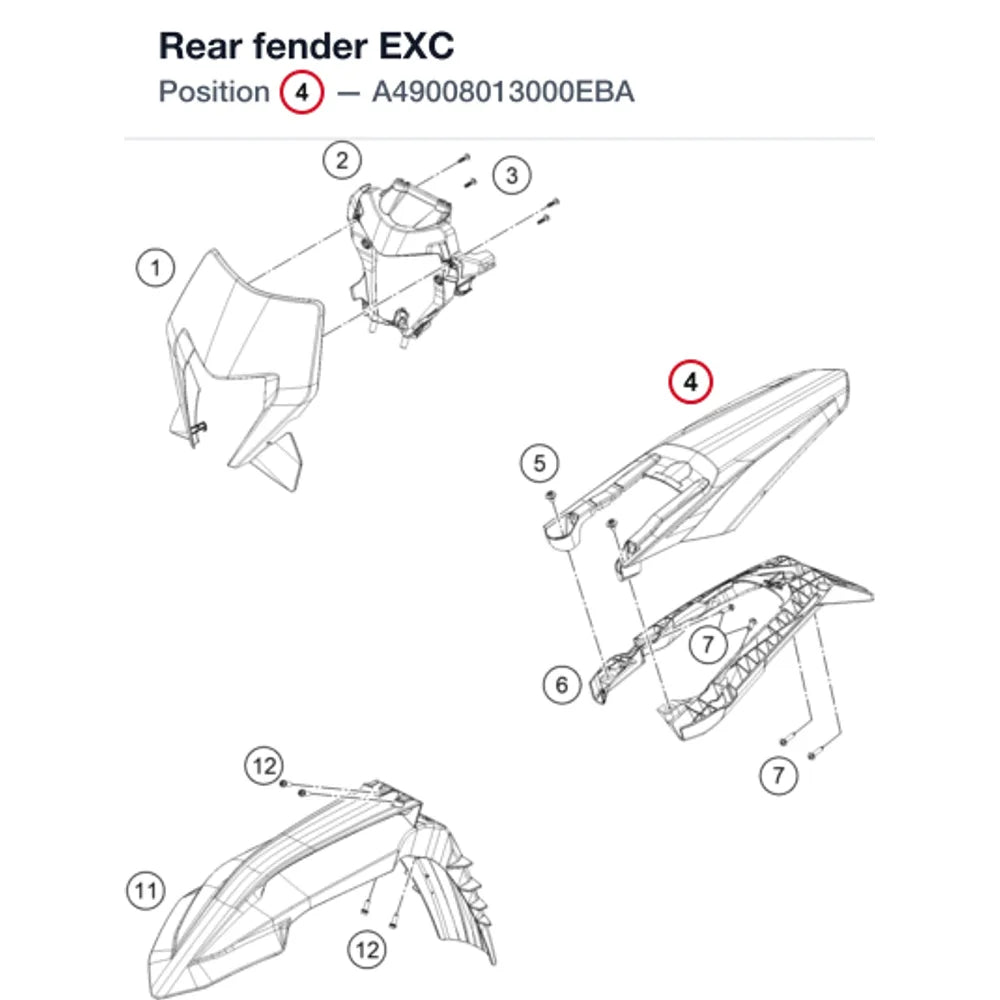 Rear fender EXC