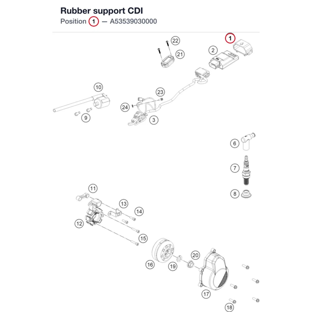 Rubber support CDI