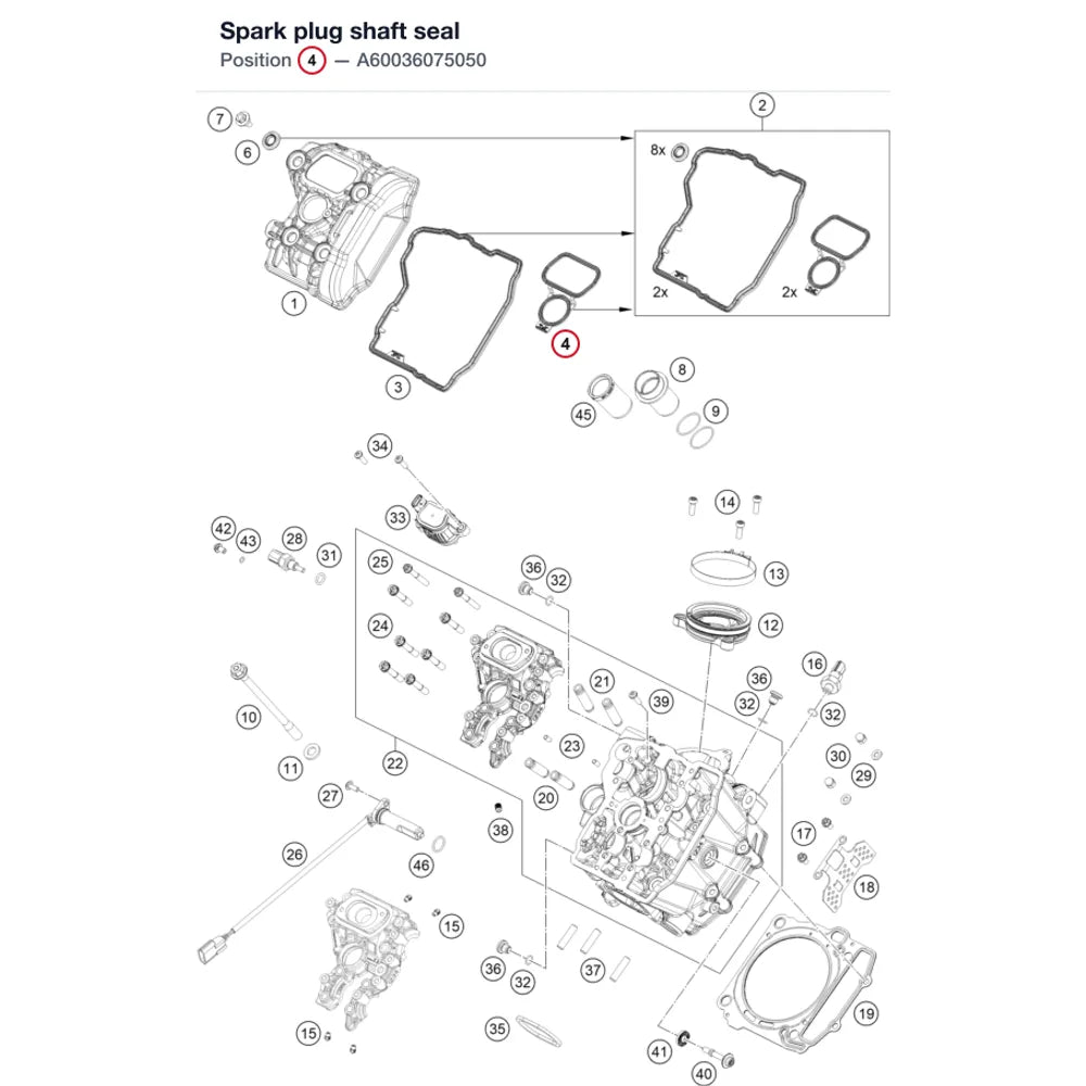 Spark plug shaft seal