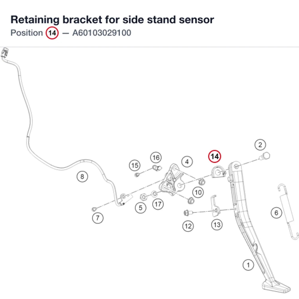 Retaining bracket for side stand sensor