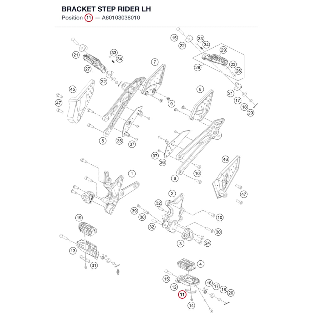 BRACKET STEP RIDER LH