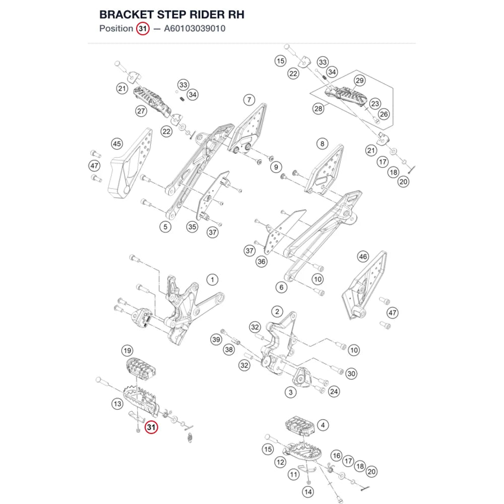 BRACKET STEP RIDER RH