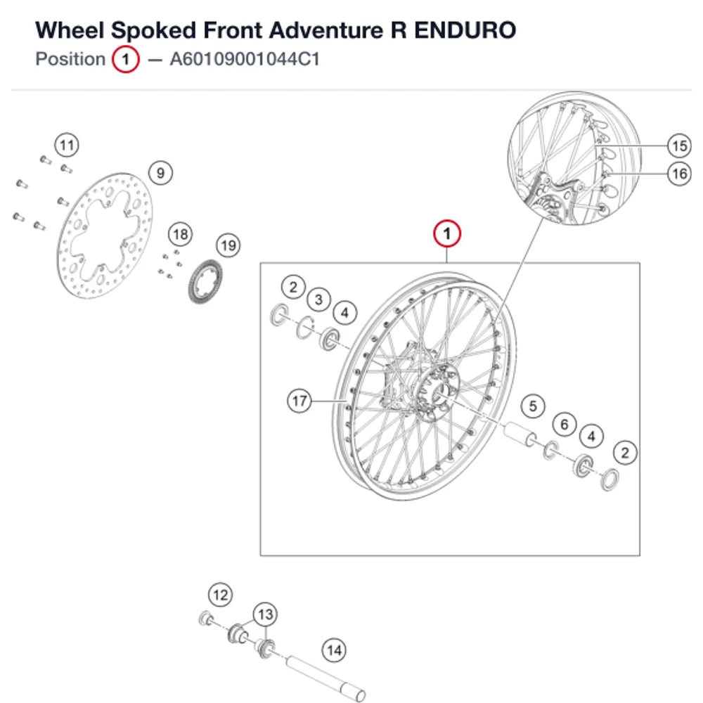 Wheel Spoked Front Adventure R ENDURO