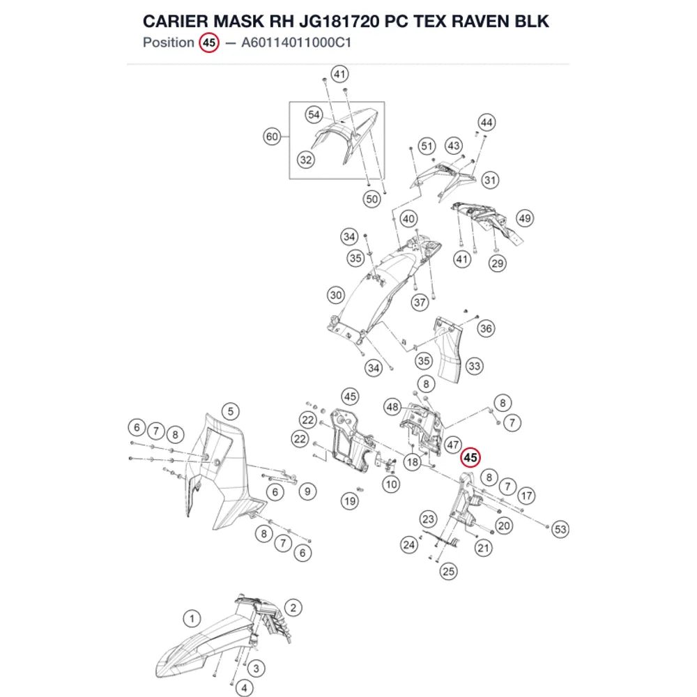 CARIER MASK RH JG181720 PC TEX RAVEN BLK