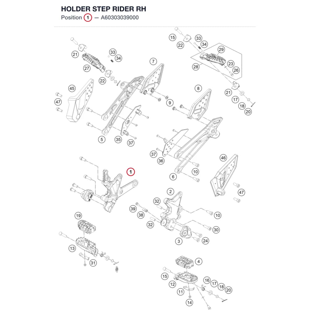 HOLDER STEP RIDER RH