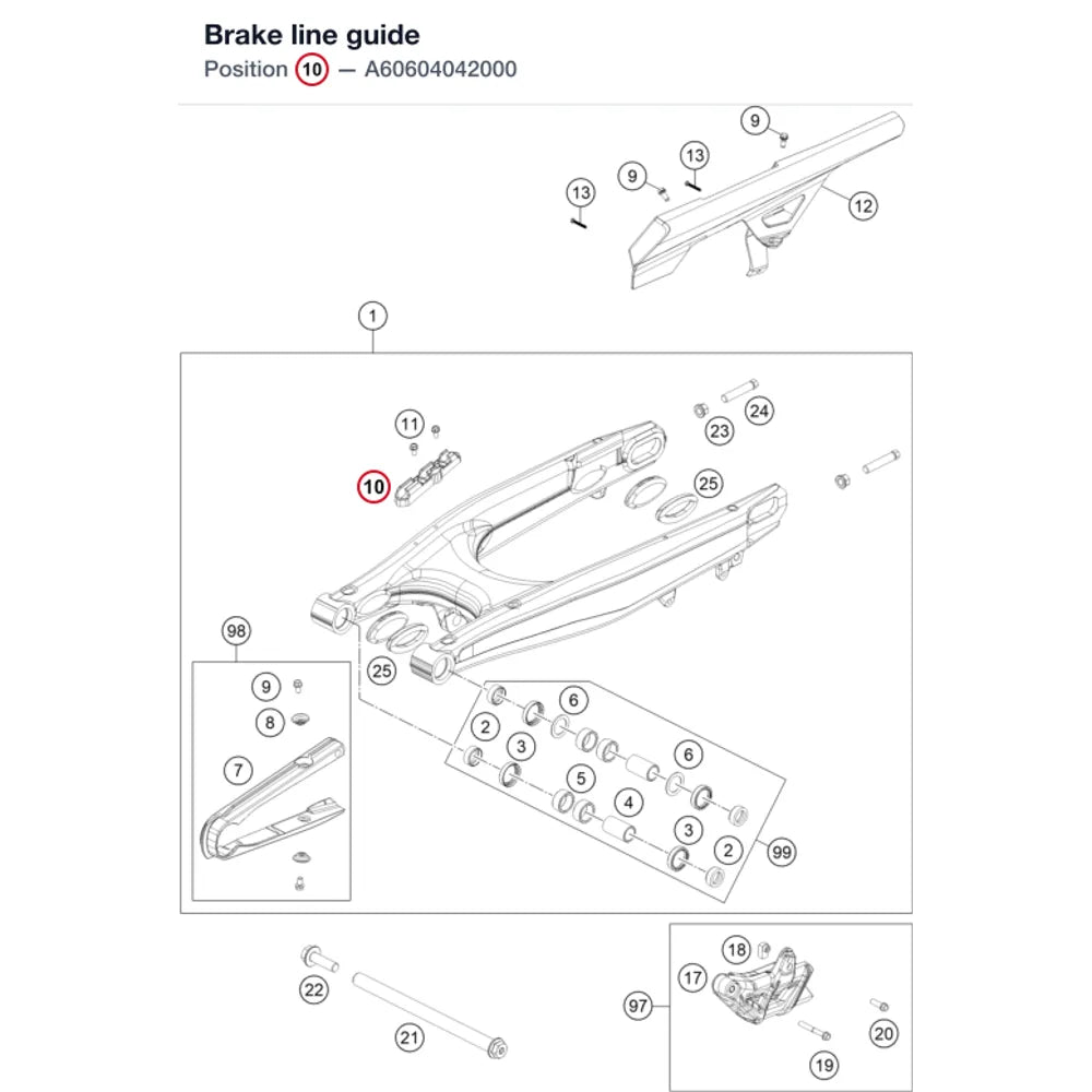 Brake line guide